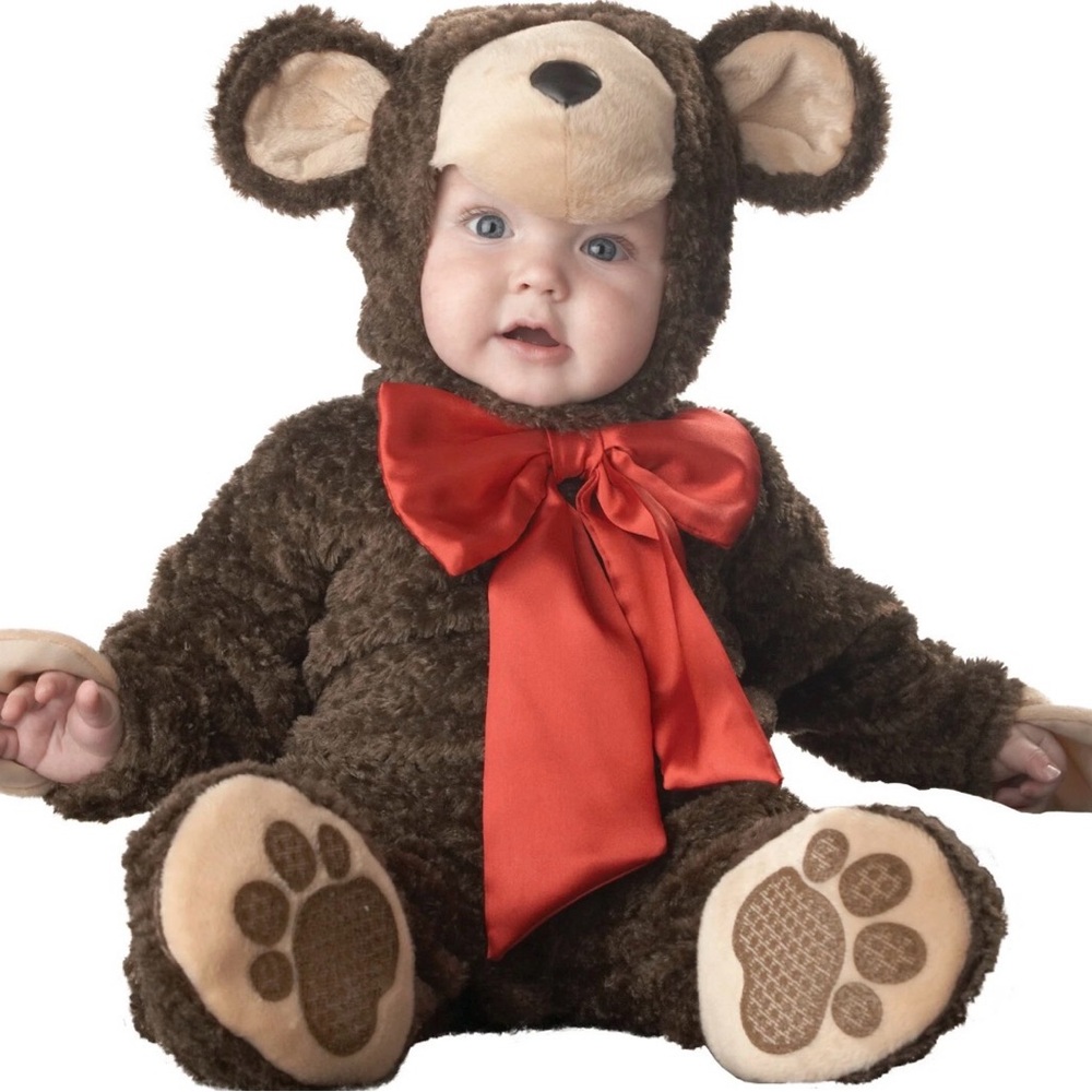 InCharacter Lil Teddy Bear Infant Costume 18M-2T Hooded Bodysuit New